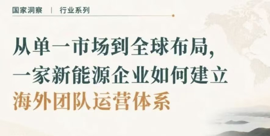 从单一市场到全球布局，一家新能源企业如何建立海外团队运营体系