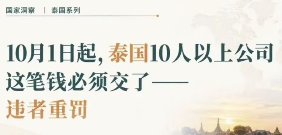 10月1日起，泰国10人以上公司这笔钱必须交了——违者重罚